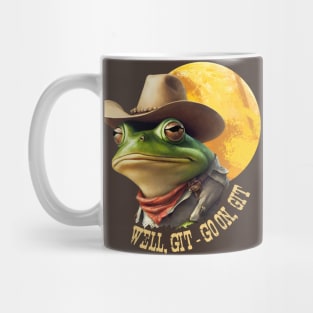 Funny vintage animal cowboy hat frog western go on git Mug